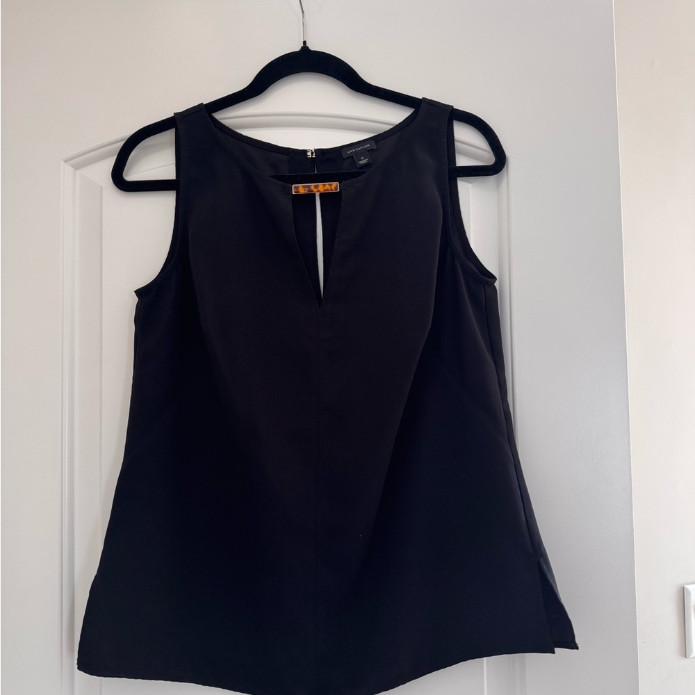 Ann Taylor Black Sleeveless Blouse